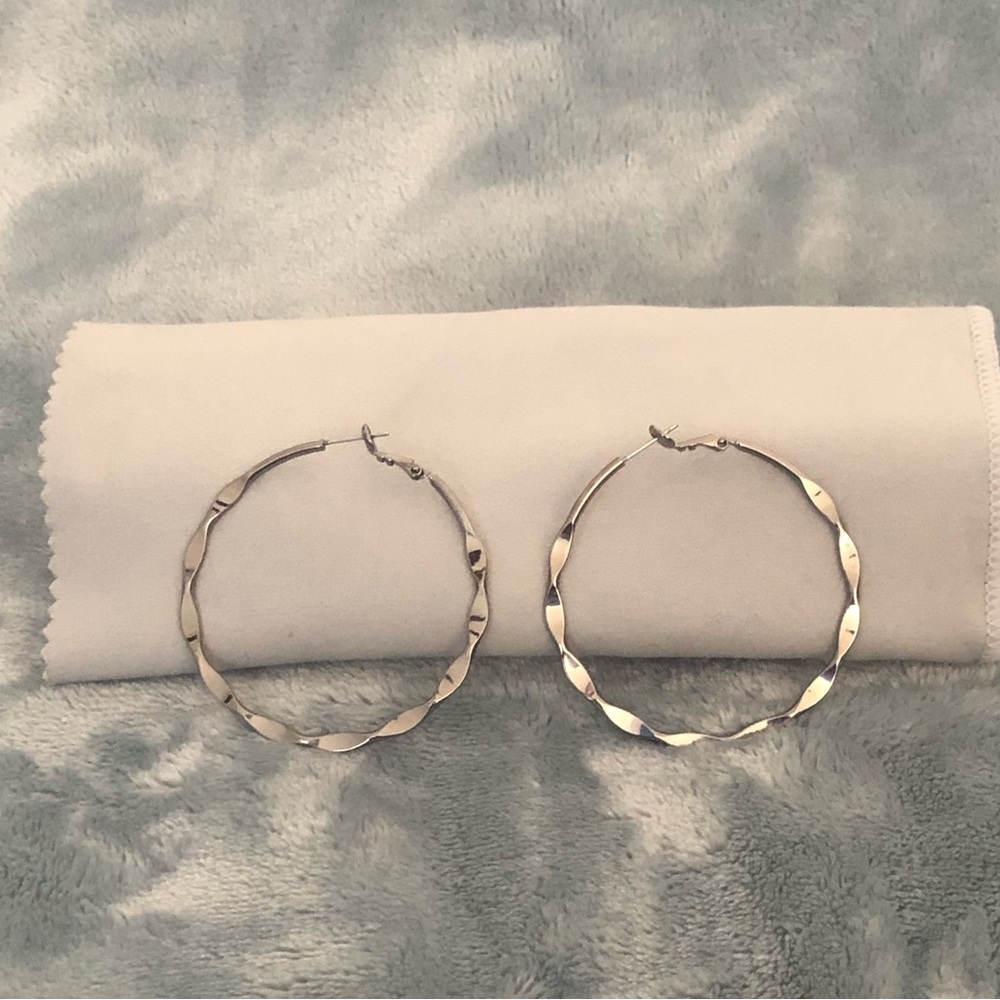 Lia Sophia Gun Metal Hoops